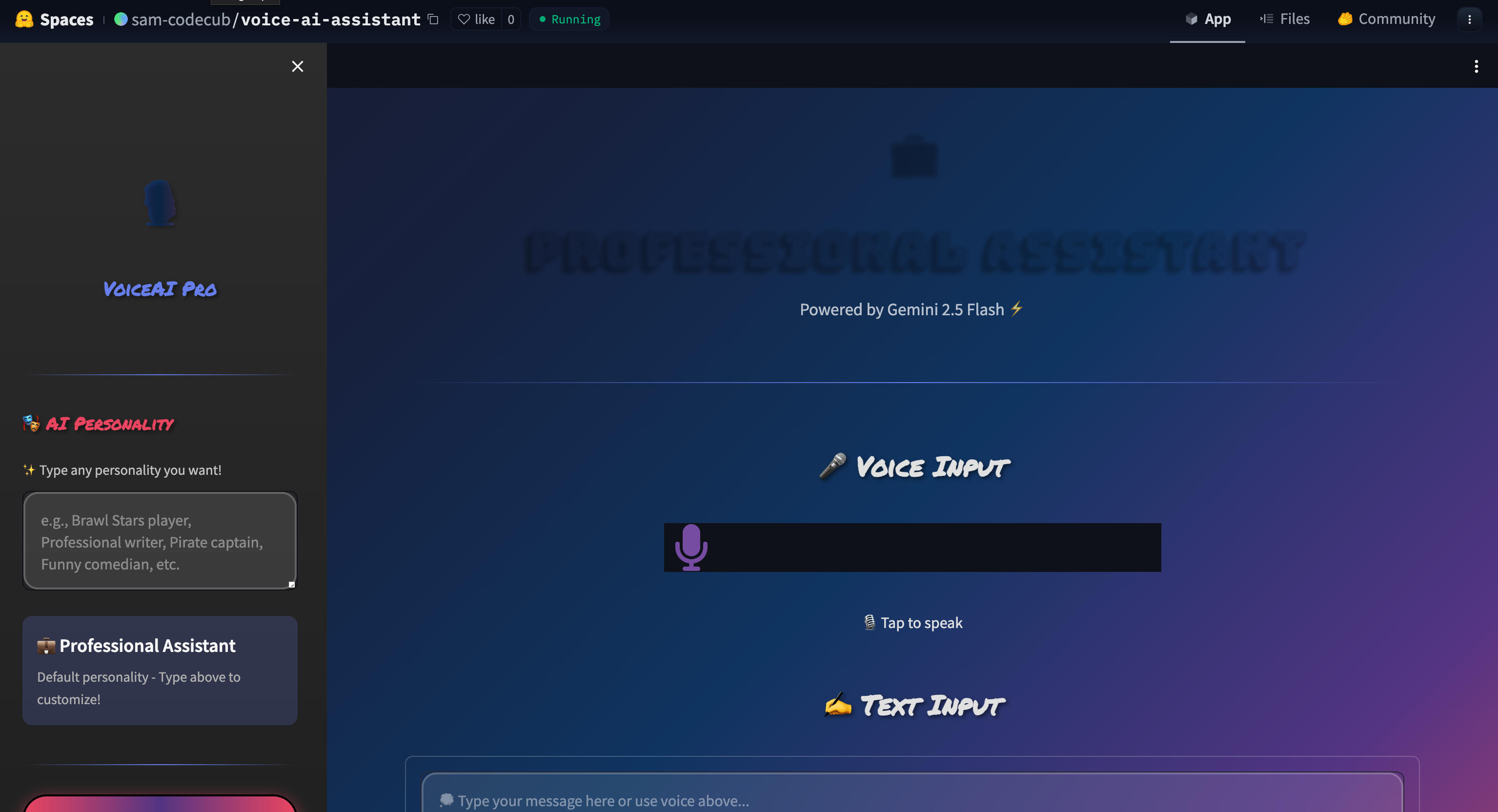 Voice AI Assistant Screenshot